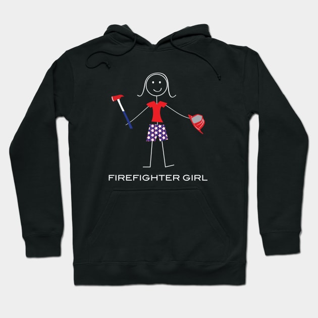 Funny Womens Firefighter Girl illustration Hoodie by whyitsme